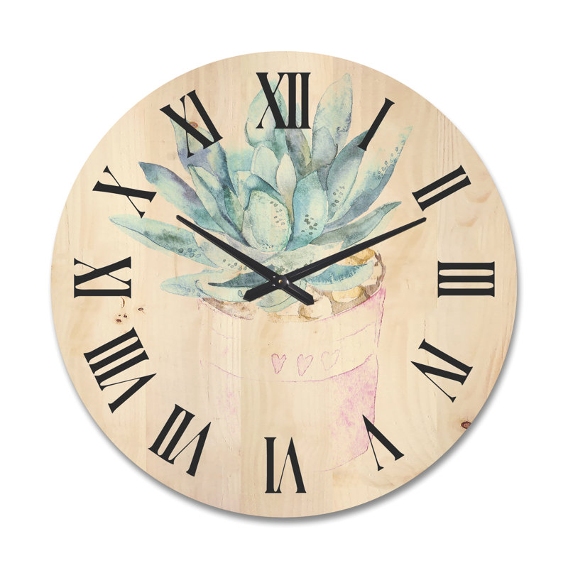 Horloge murale Cactus and Succulent House Plants II, Très grand