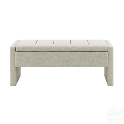 Modern Bed End Bench With Spacious Storage, Upholstered Large Foot Rest Stool For Living Room And Bedroom