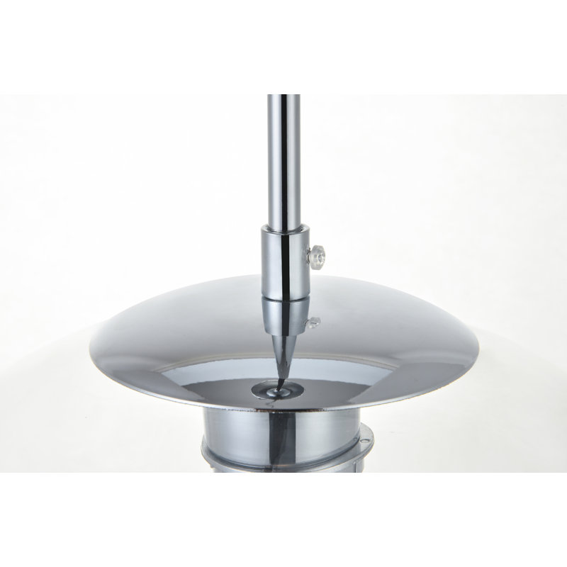 Luminaire suspendu sphérique simple à 1 lumière Snead, Chrome, Transparent, H 72 po x l 11,8 po x P 11,8 po