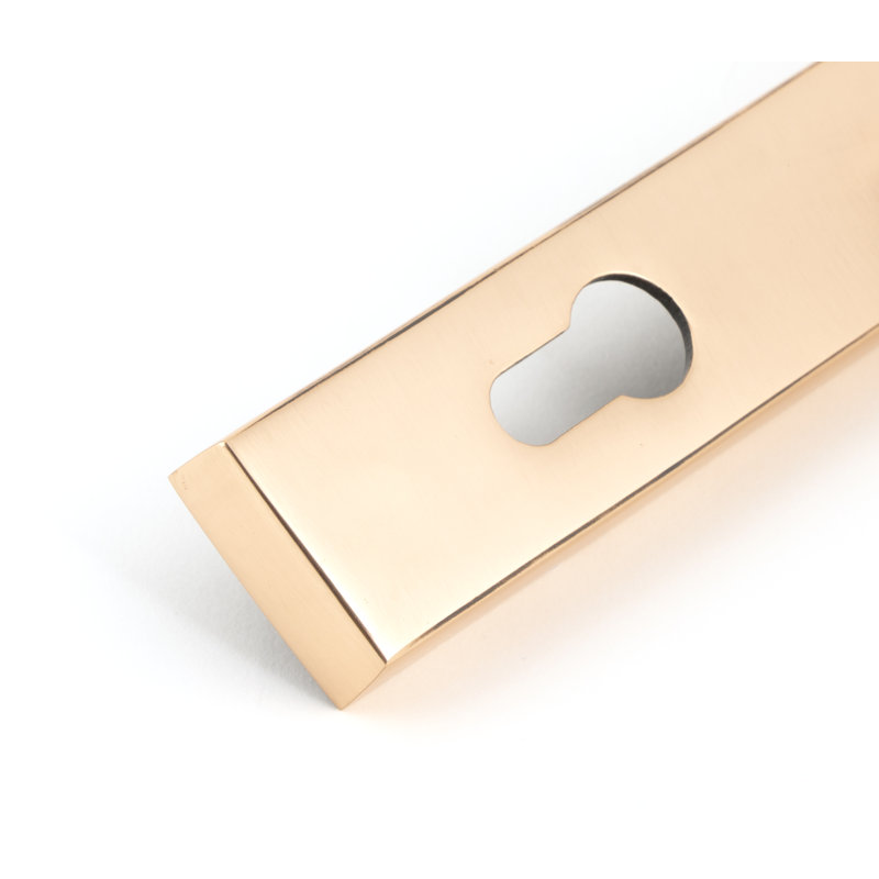 Avon Lock Door Handle, Polished Bronze