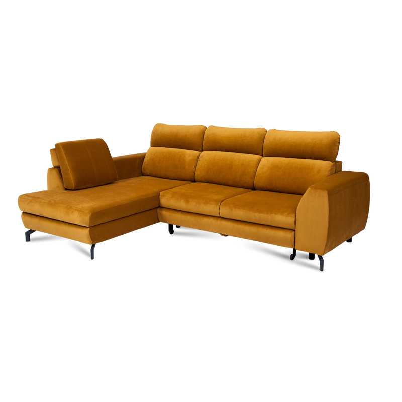 Dylon 5 Seater Sofa Bed, Orange, Left Hand Facing