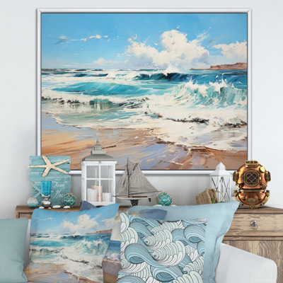 «Coastalocean Sunkissed Beach II», reproduction sur toile encadrée