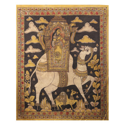 Dame royale sur un chameau | Kalamkari, peinture sur coton