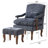 Upholstered Accent Chair with Ottoman and Wood Turned Legs-612469072