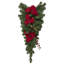 Ornement de Noël artificiel 30 po poinsettia rouge et pomme de pin doré non éclairé