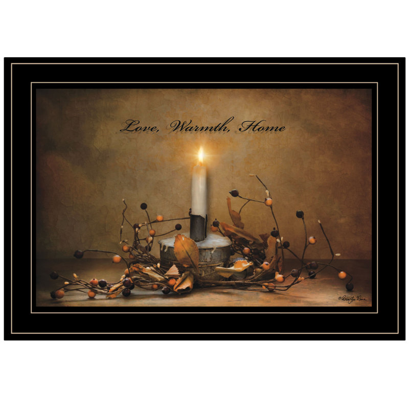 «Love, Warmth, Home», art mural encadré pour le salon, décoration murale pour la chambre à coucher par Robin-Lee Vieira