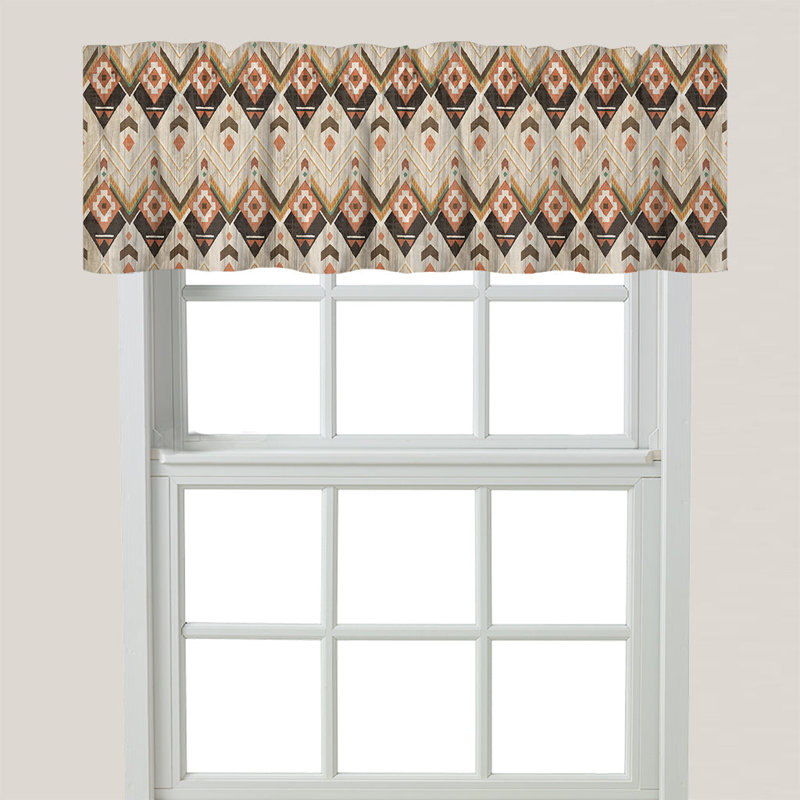 Cantonnière géométrique sur mesure 60 po chameau
