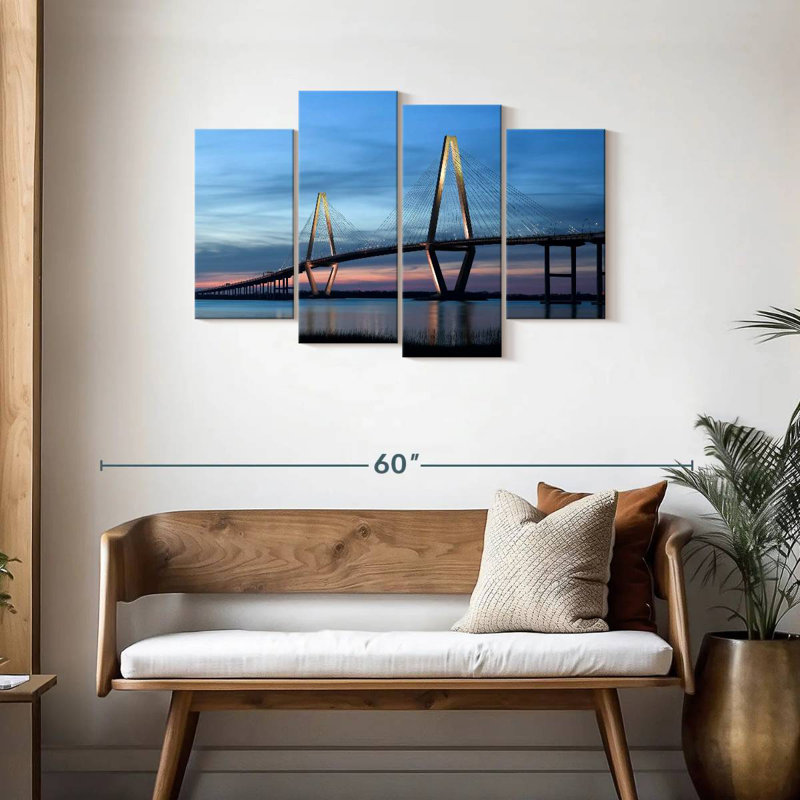Lilie Ravenel Bridge à l'aube, H 27 po x l 43 po