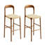 Chaise d'appoint à dossier uni beige et brun noisette (ensemble de 2)-1638347308