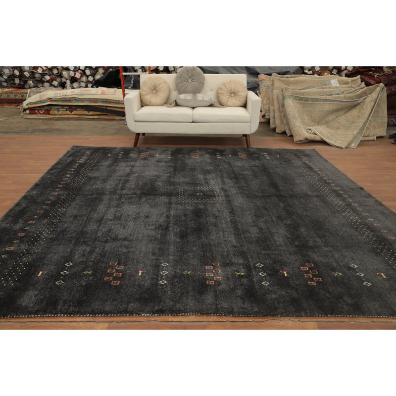 Tapis raffiné de style Gabbeh 10 x 10 avec motifs artistiques subtils