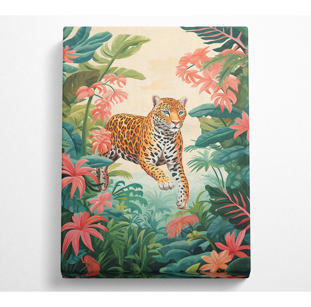 Leopard Pink Jungle - Kunstdrucke auf Leinwand