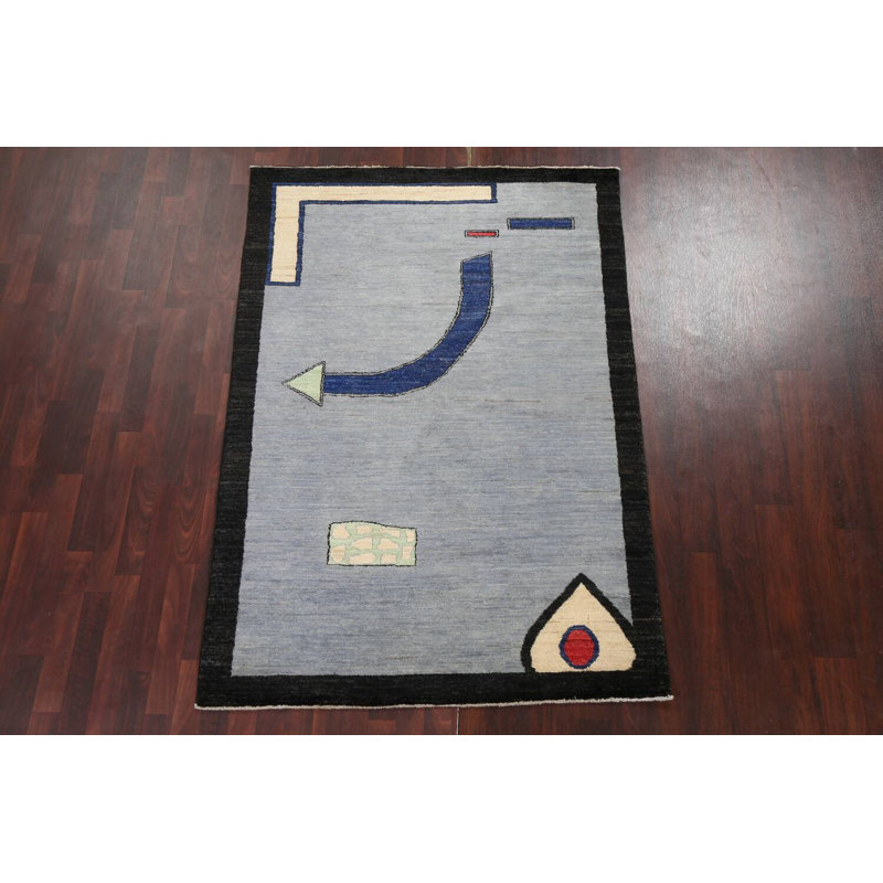 Tapis oriental unique Gabbeh Kashkoli noué à la main 4 pi 8 po x 6 pi 9 po