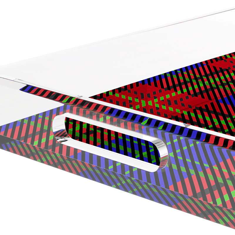 Tartan Acrylic Rectangle Decorative Tray, 2" H x 17"W x 10.5"D