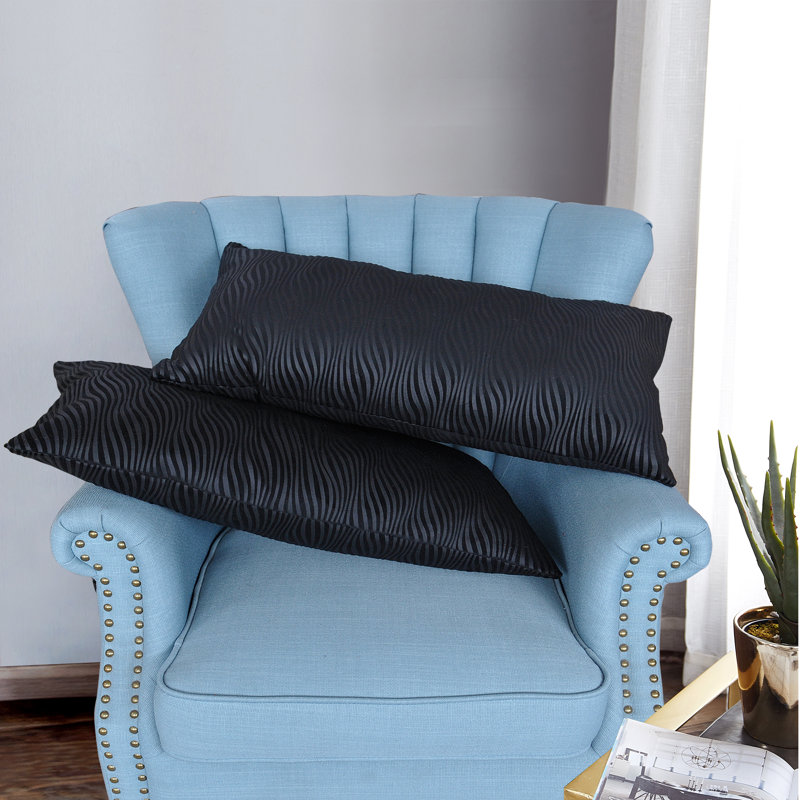 Rectangular Lumbar Cushion Cover, Black