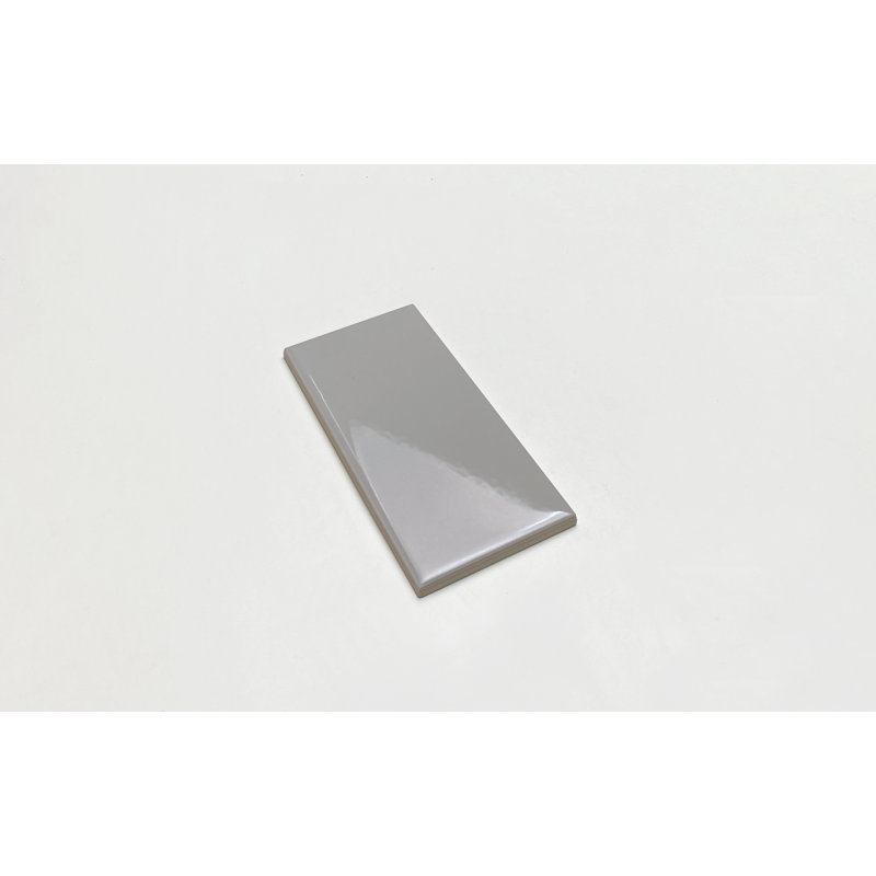 Hudson 3" x 6" Ceramic Subway Tile, Taupe Grey Glossy