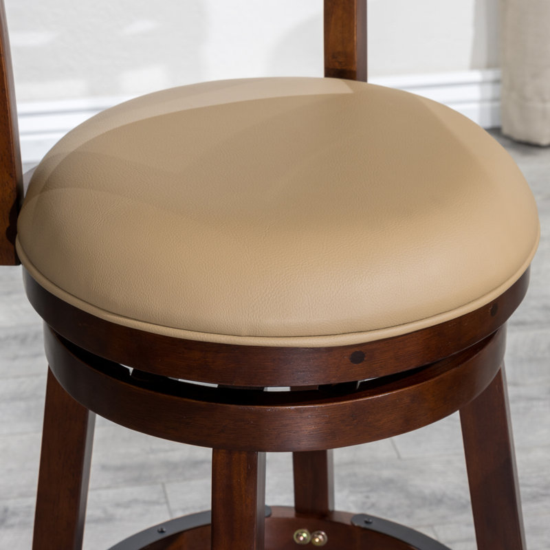 Tabouret Nichoas, Beige, Brun, Tabouret de comptoir (siège d'une hauteur de 24,1