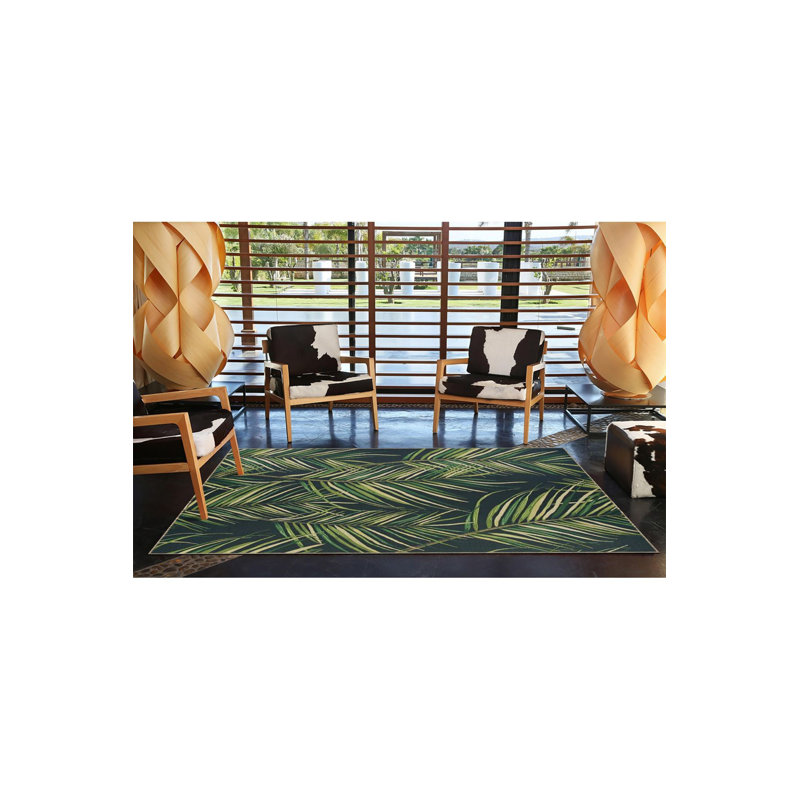 Tapis noir lavable à motifs modernes, Sous-tapis carré 3 pi 3 po inclus