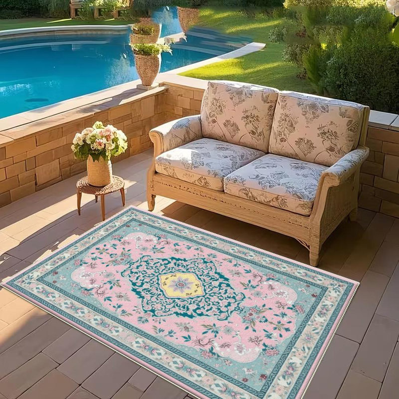Floral Pattern Area Rug, Soft And Lightweight, Suitable For All Seasons, Easy To Maintain And Easy To Clean, Machine Washable Carpet Floor Mat, Suitable For Living Room, Bedroom, Dining Room, Hallway, Balcony, Room Decor, Home Decor, Outdoor Decor
