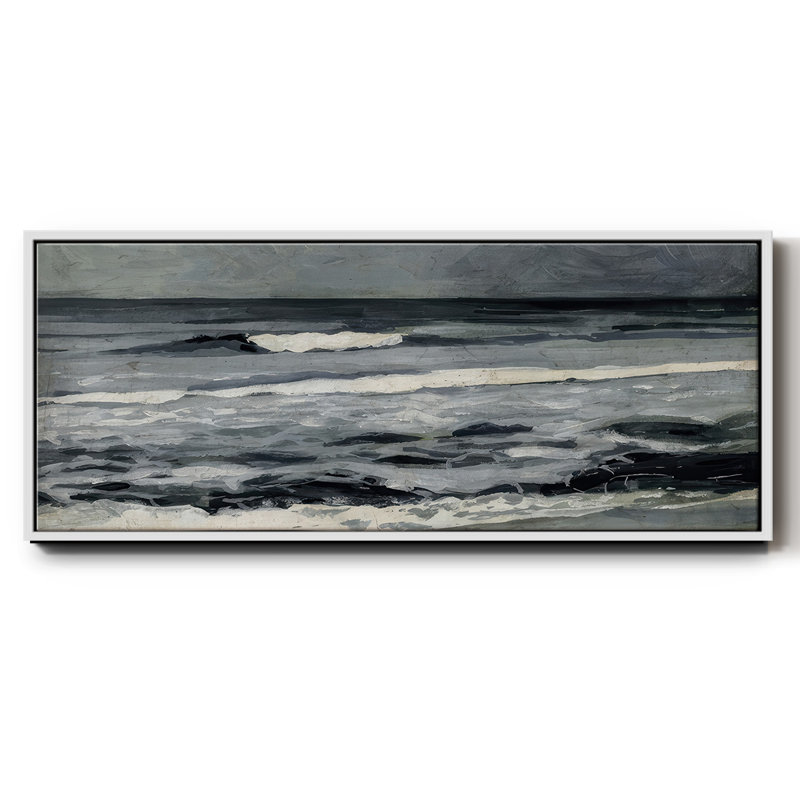 " Moody Sea II ", 8" H x 20" W x 1.5" D, White