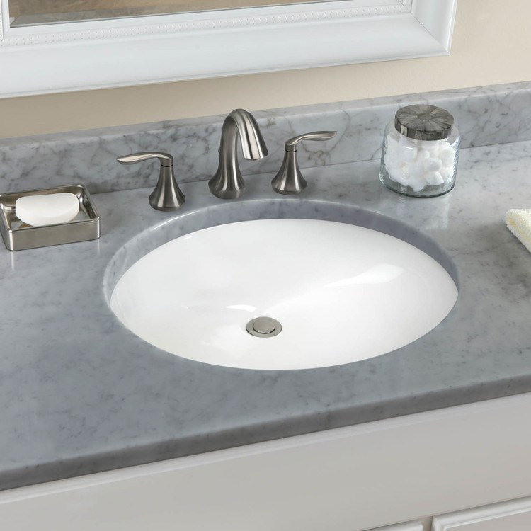 Lavabo de salle de bain ovale encastré TOTO, blanc coton, Coton