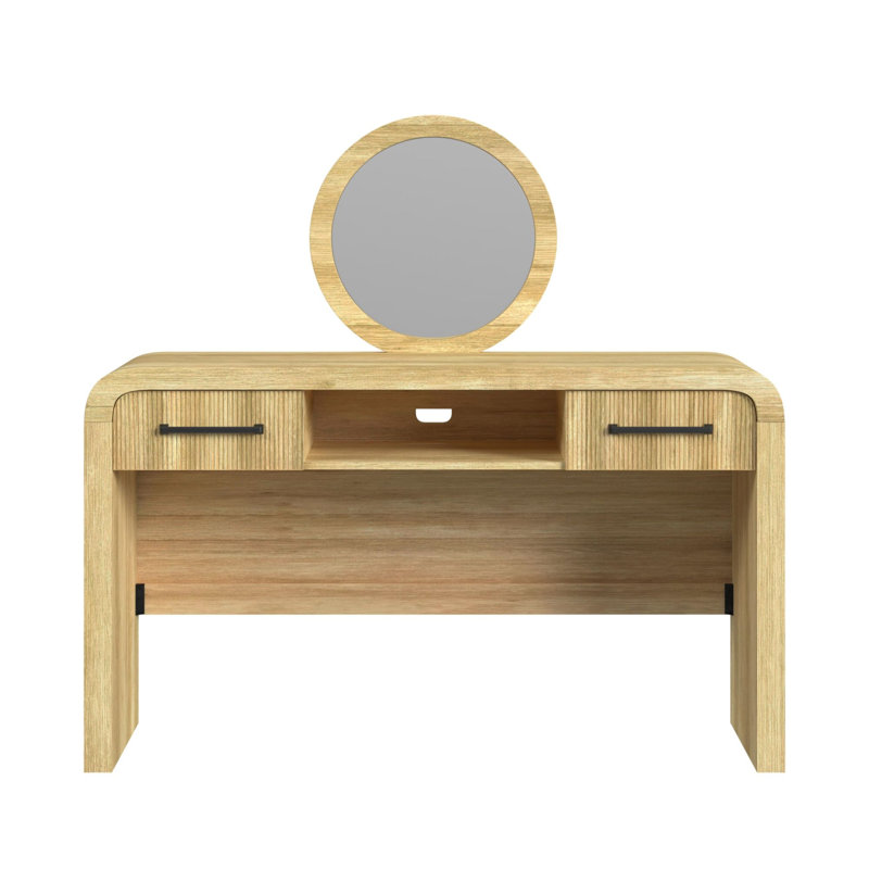 Coiffeuse et miroir Helmetta, Brun