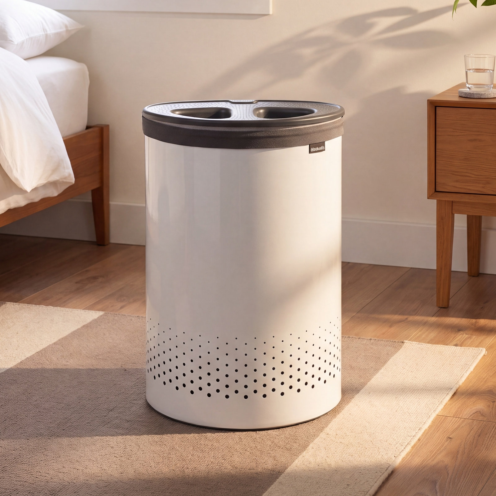 Brabantia Dual Compartment Laundry Hamper, White