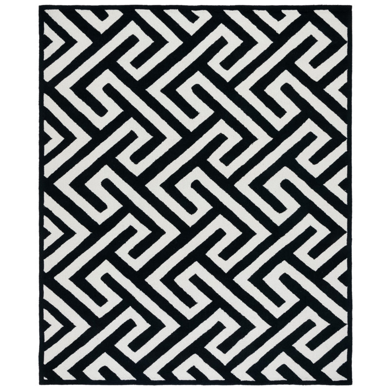 Emer Hand Hooked Performance Geometric Rug, Rectangle 8' x 10'