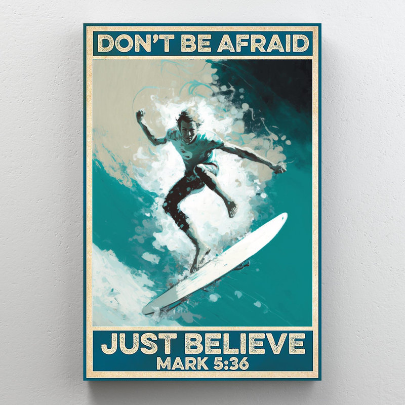 «Surfing Don't Be Afayez», impression sur toile, H 36 po x l 24 po x P 1,25 po