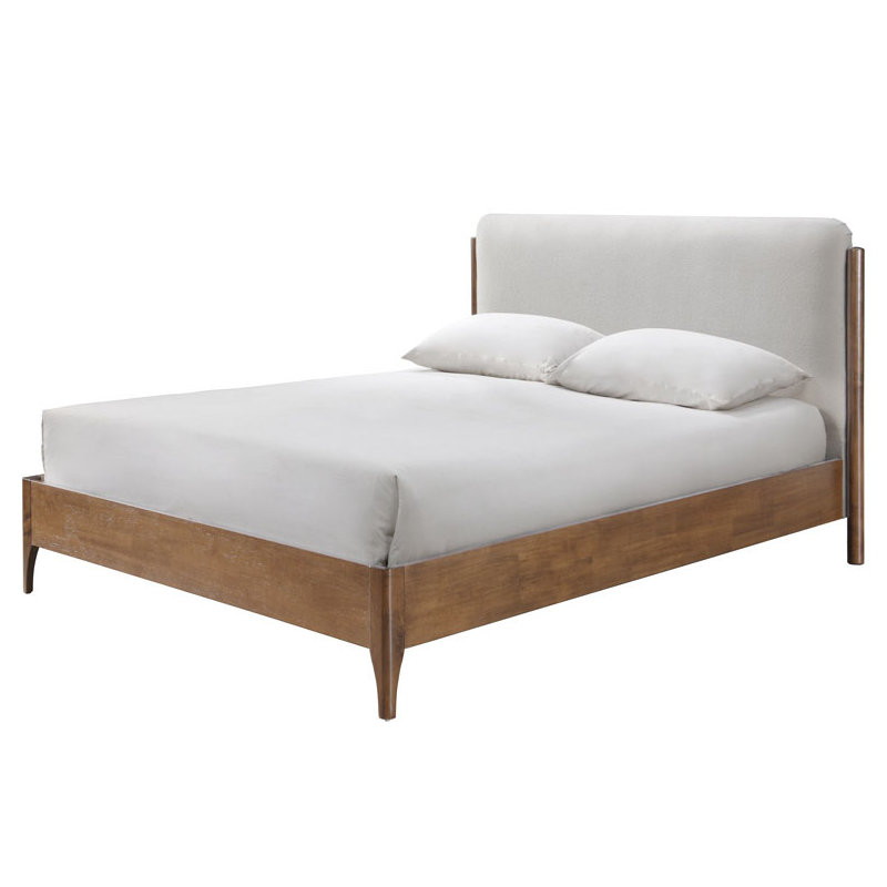 Solacina Wood Frame Bed, RV King, Ivory/Natural