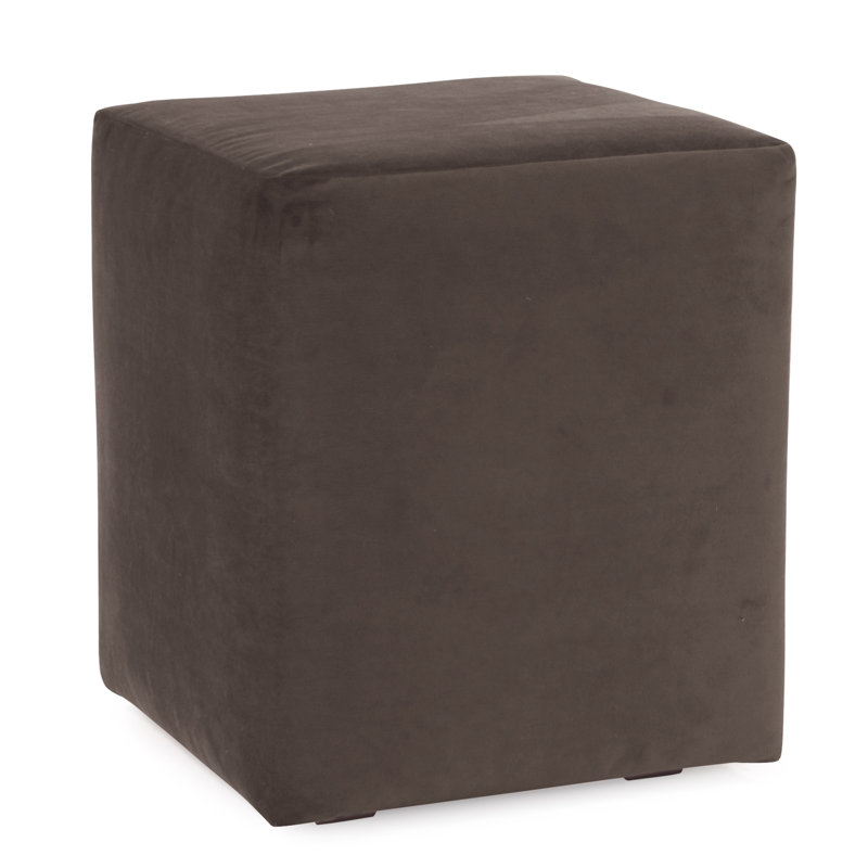 Azemar Upholstered Ottoman, Bella Chocolate Performance Velvet