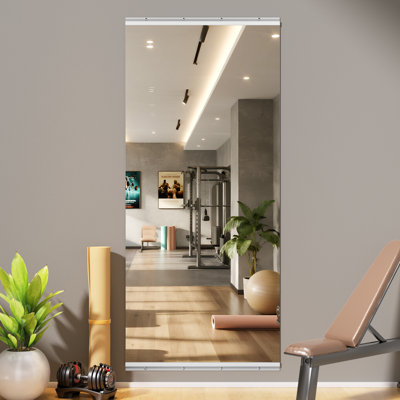 Miroir pleine grandeur en verre trempé de qualité supérieure - Miroir mural rectangulaire surdimensionné pour salle de sport et studio de danse