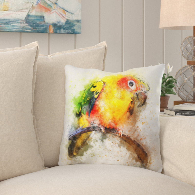 Coussin oiseau Alexa, Intérieur, Microsuède
