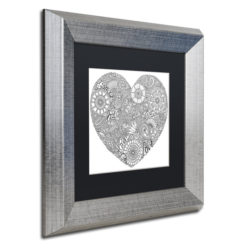« love cœur », impression encadrée, H 11 po x l 14 po x P 0,5 po, Noir