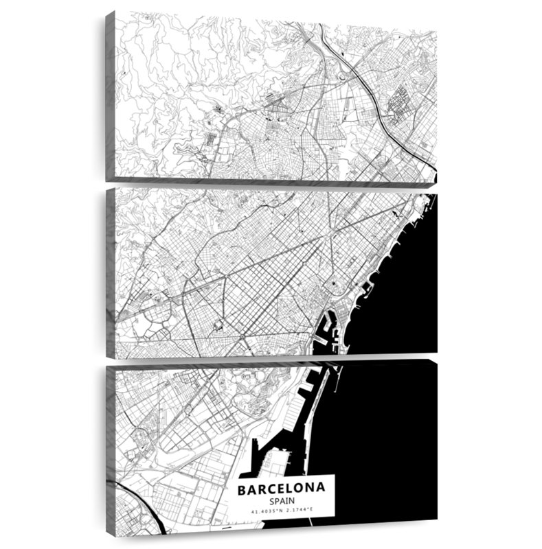 Carte Aliaz de Barcelone, H 38 po x l 24 po