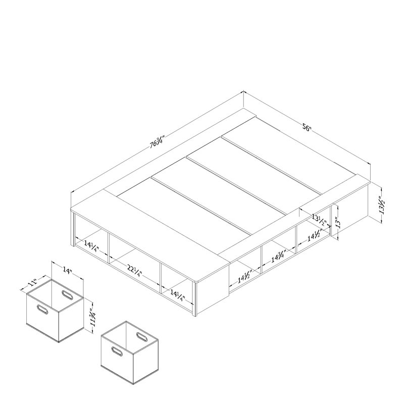 Gray Oak Full Captain's Bed with Storage Drawers