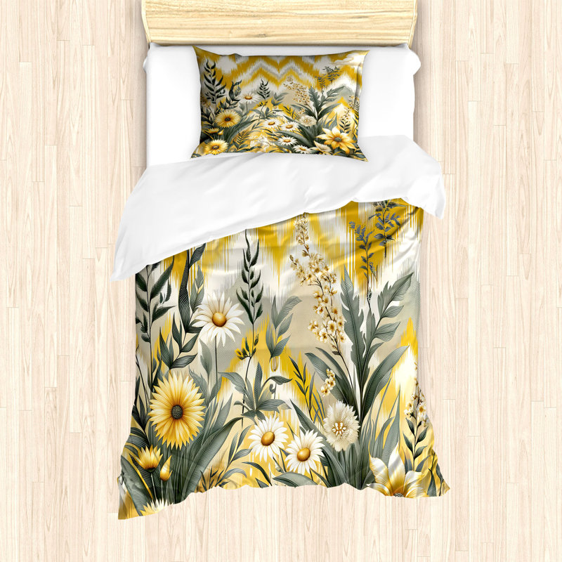 Floral Eucalyptus Duvet Cover, Twin Duvet Cover + 1 Standard Shams