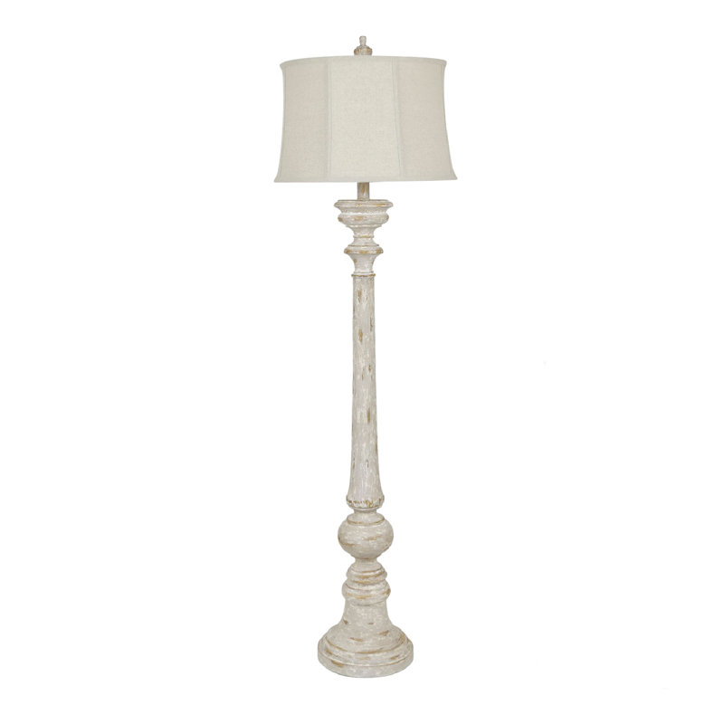 Resin Floor Lamp With Linen Shade