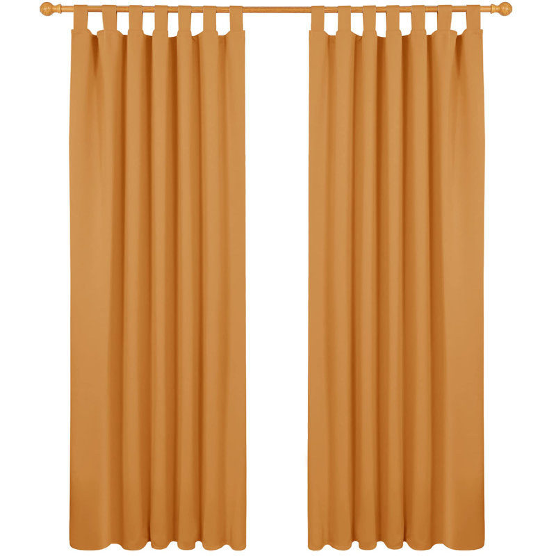Raghdah Polyester Blackout Tab Top Curtain Pair, 55cm Width x 210cm Drop