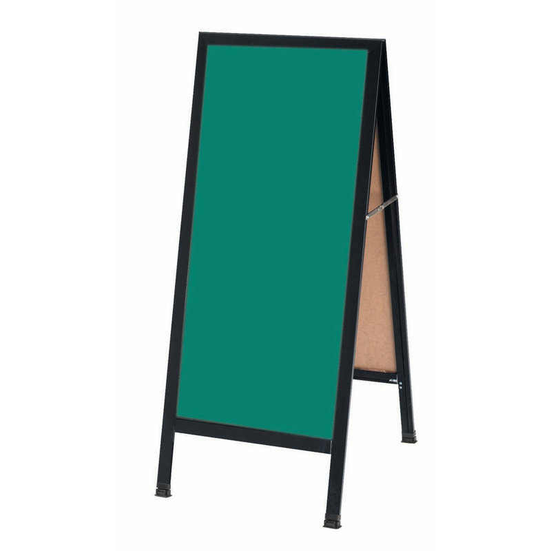 A-Frame Sidewalk Chalkboard, Black Powder Coat, 3' 6" H x 1' 6" W