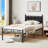 Geneal Faux Leather Upholstered Platform Bed Frame with Black Grid Tufted Headboard, Twin Size Modern Metal Bed Frame, No Box Spring Needed-1002097630-999439196