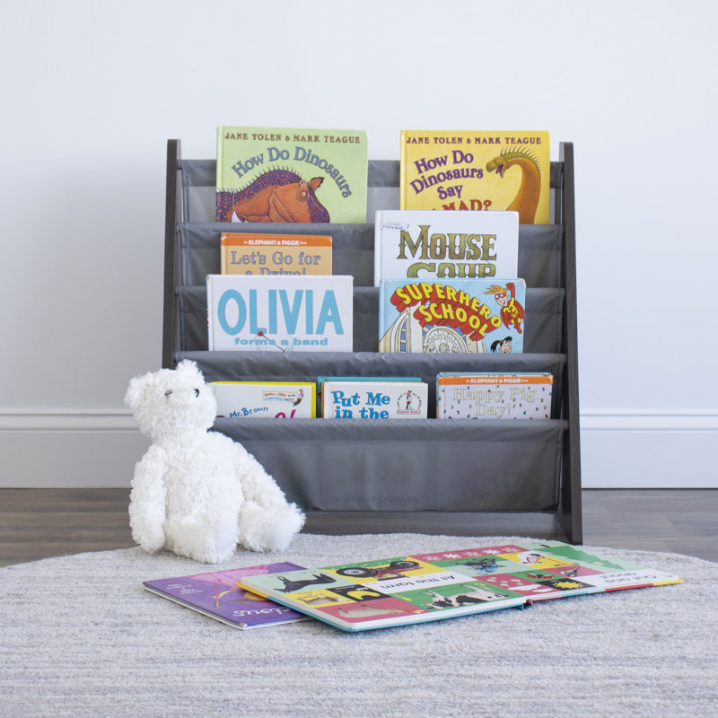 Présentoir de livres pour enfants Hoeft, Espresso/gris