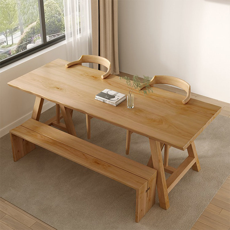 Modern simple pure solid wood dining table, 29.5"H x 62.9"L x 27.5"W