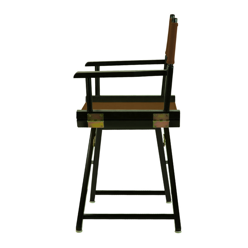 Chaise de réalisateur pliante 18 po, Noir, noir, noir, noir, Brun
