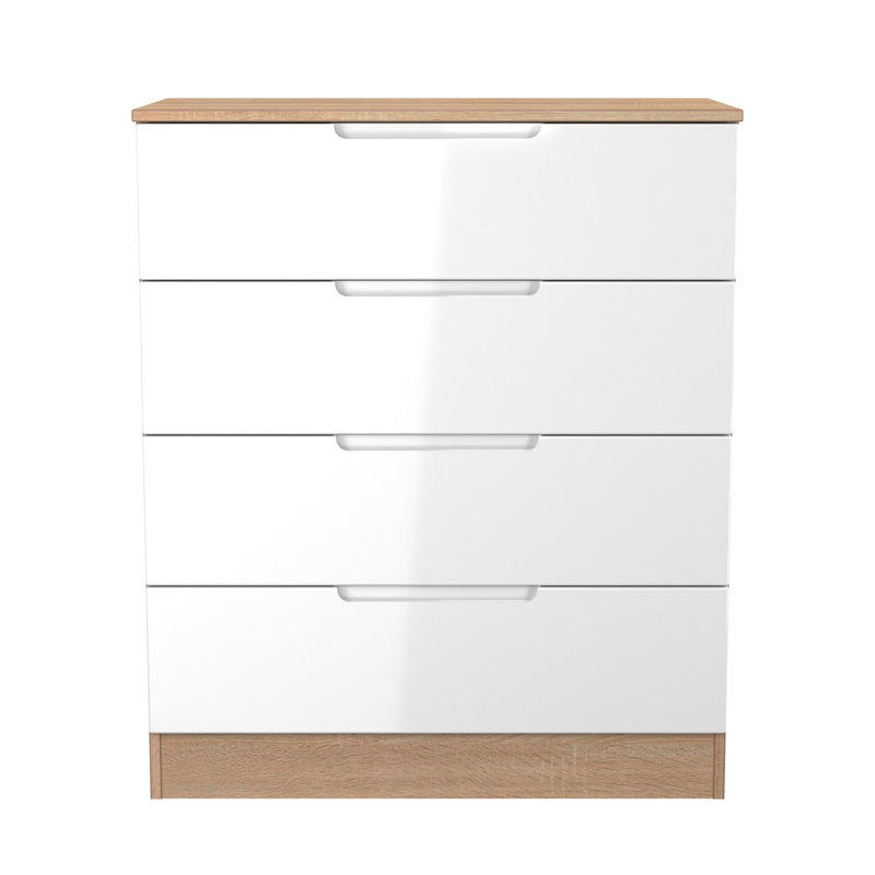 74cm W 4 - Drawer Chest of Drawers, White/Oak