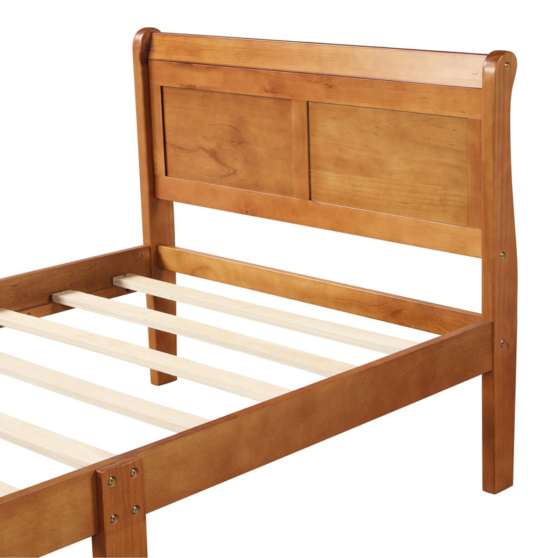 Lit plateforme simple en bois massif - tête de lit et support à lattes, convient aux matelas de taille simple, sans sommier tapissier, installation facile, sommier intégré, à assembler, sommier,