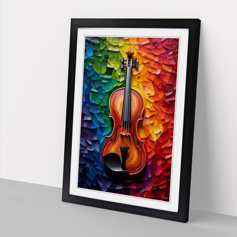 Violin Colour Field - Framed Print, Black, 64cm H x 46cm W x 2cm D