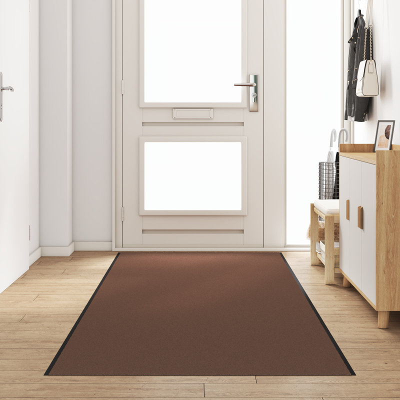 Non-Slip No Pattern Doormat, Brown, 120 x 350 cm