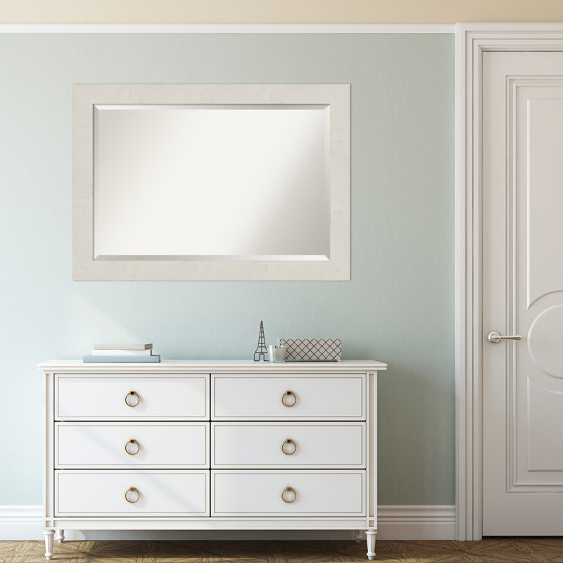 Akhia Narrow Beveled Wall Mirror, 29" x 41", Rustic Plank Gray