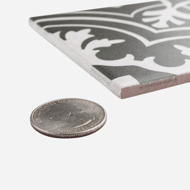 Twenties Mini 4" x 4" Ceramic Patterned Wall & Floor Tile