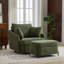 Chaise pivotante rembourrée avec repose-pieds avec rangement-101644159